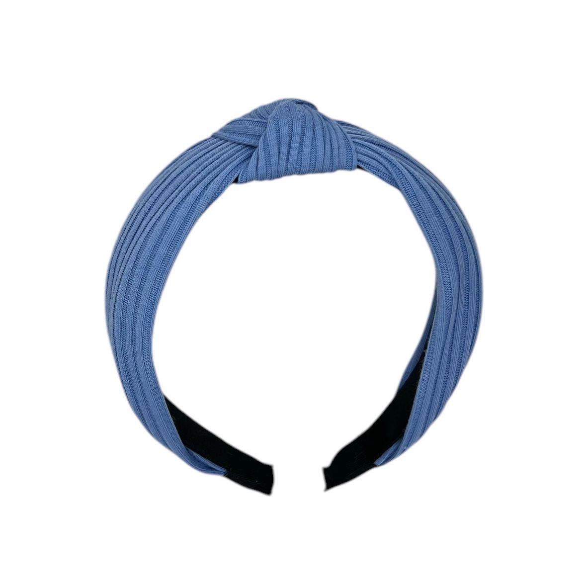 Diadeem - stof - haarband - blauw met knoop