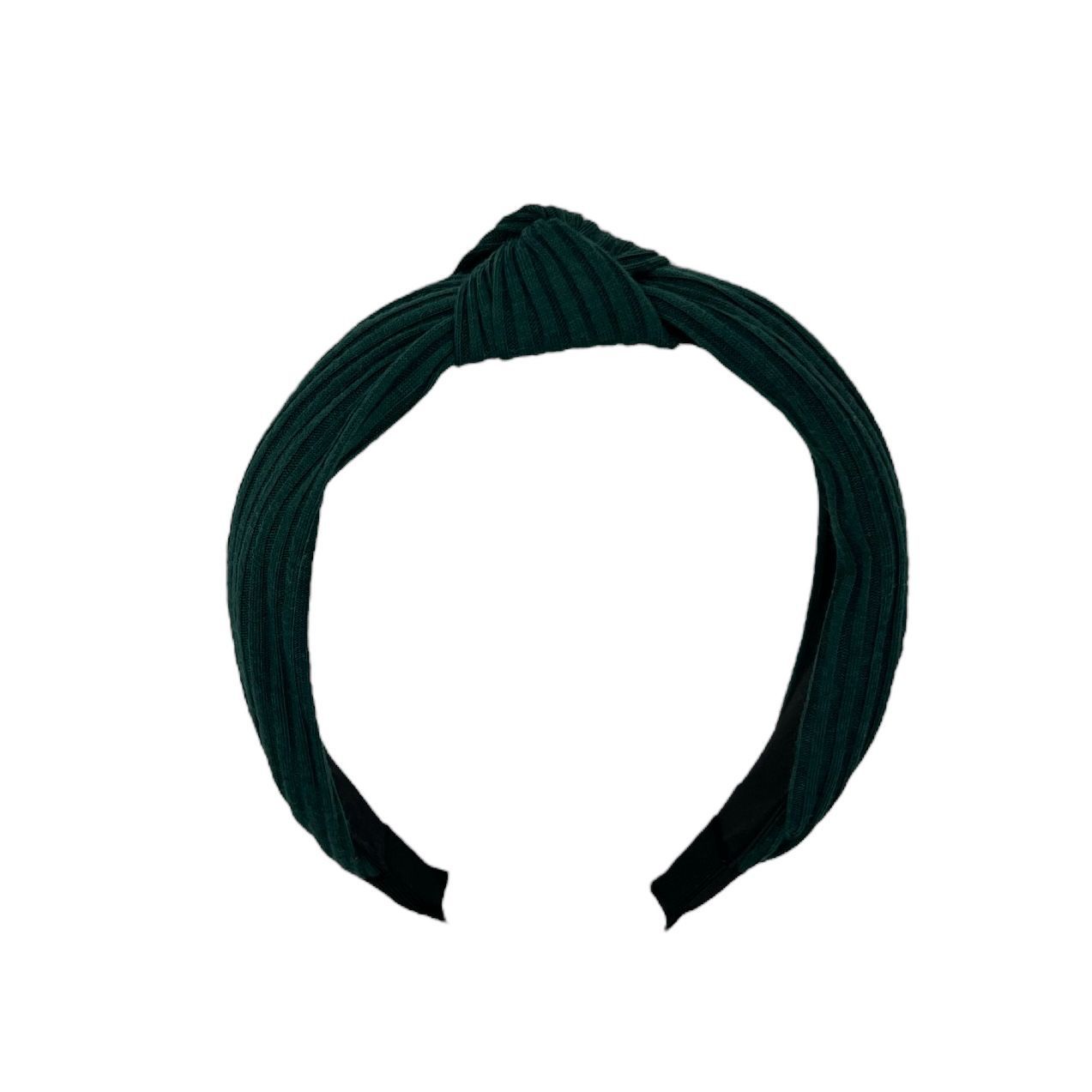 Diadeem - stof - haarband - donkergroen met knoop