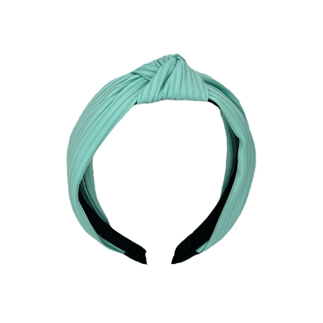 Diadeem - stof - haarband - aqua met knoop