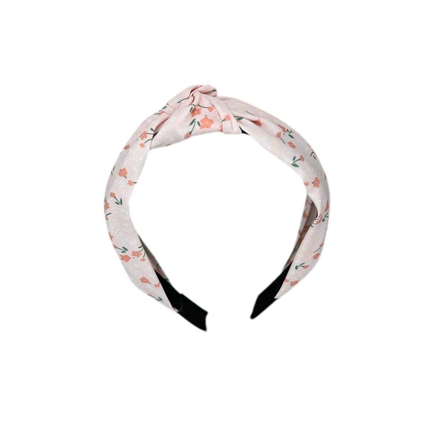Diadeem - stof - haarband - met bloemetjes - roze