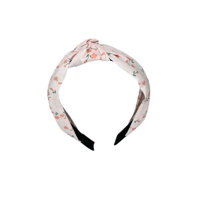 Diadeem - stof - haarband - met bloemetjes - roze