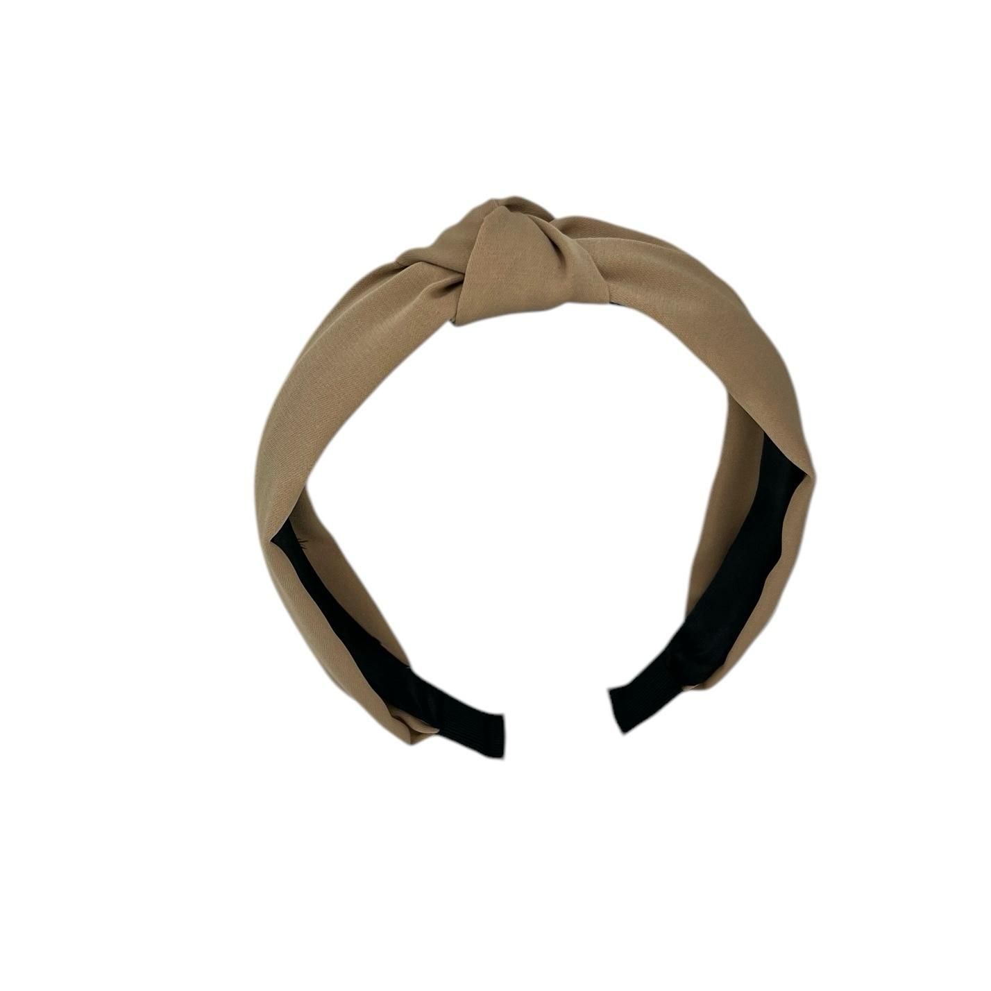 Diadeem - stof - haarband - met knoop - bruin