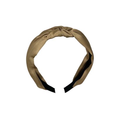 Diadeem - stof - haarband - met knoop - goud/bruin