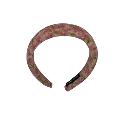 Diadeem - haarband - stof - retro - bloemen - roze
