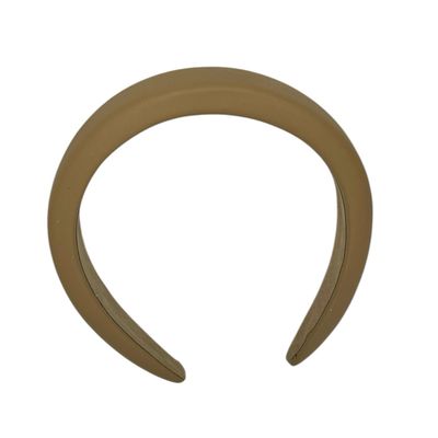 Diadeem - haarband - leer (imiatie) - khaki