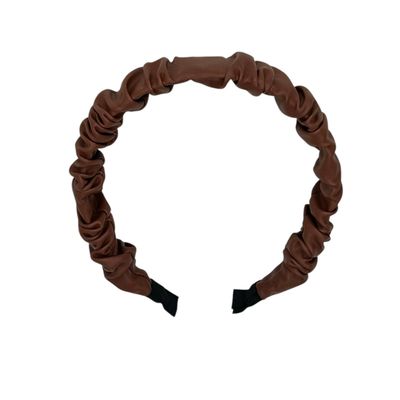 Diadeem - haarband - leer (imiatie) - bruin