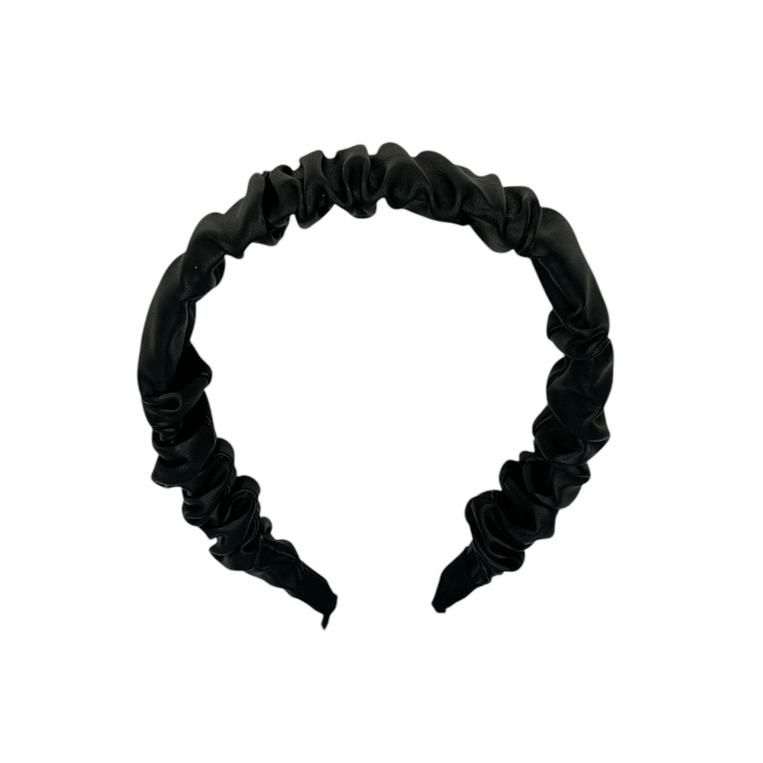Diadeem - haarband - leer (imiatie) - zwart