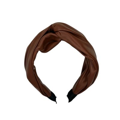 Diadeem - haarband - leer (imiatie) - bruin