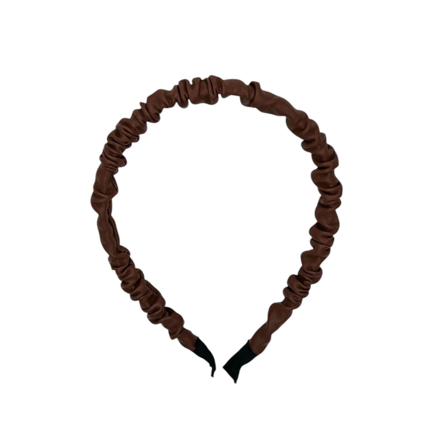 Diadeem - haarband - leer (imiatie) - bruin