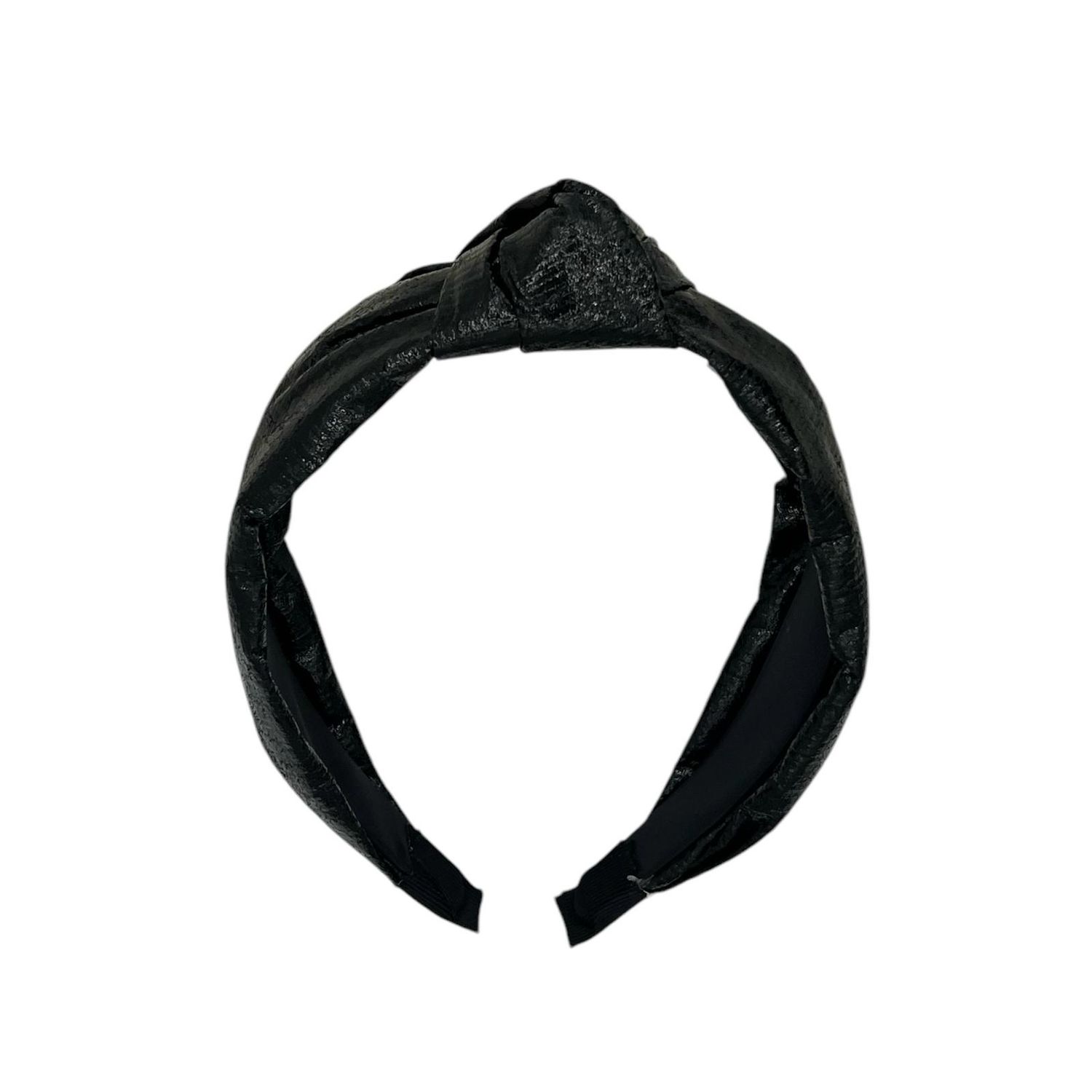 Diadeem - stof - haarband - zwart met knoop