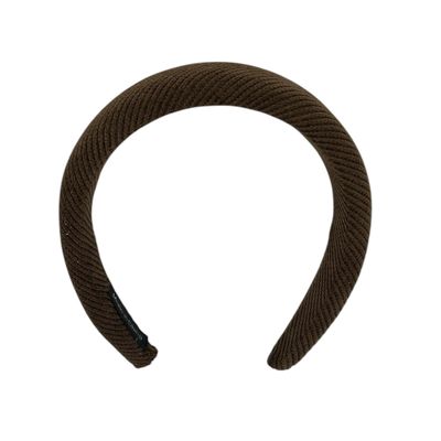 Diadeem - stof - haarband - donkerbruin