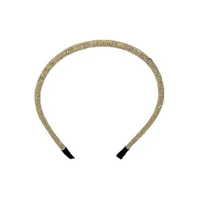 Diadeem - haarband - haaraccessoire - kinderen - volwassenen - kerst - feestdagen - chunky - glitters - glimmend - zachtgeel