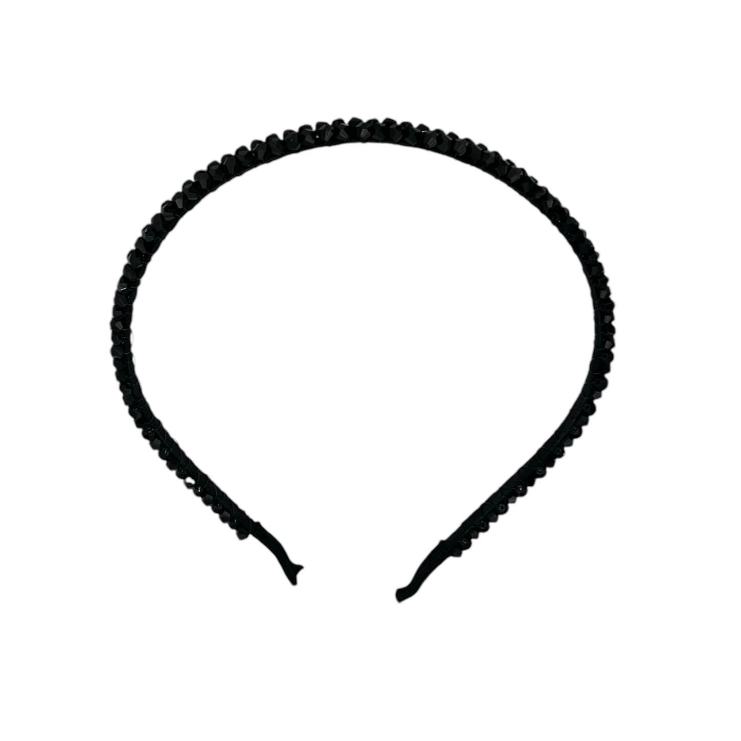 Diadeem - haarband - haaraccessoire - kinderen - volwassenen - kerst - feestdagen - kralen - glimmend - zwart
