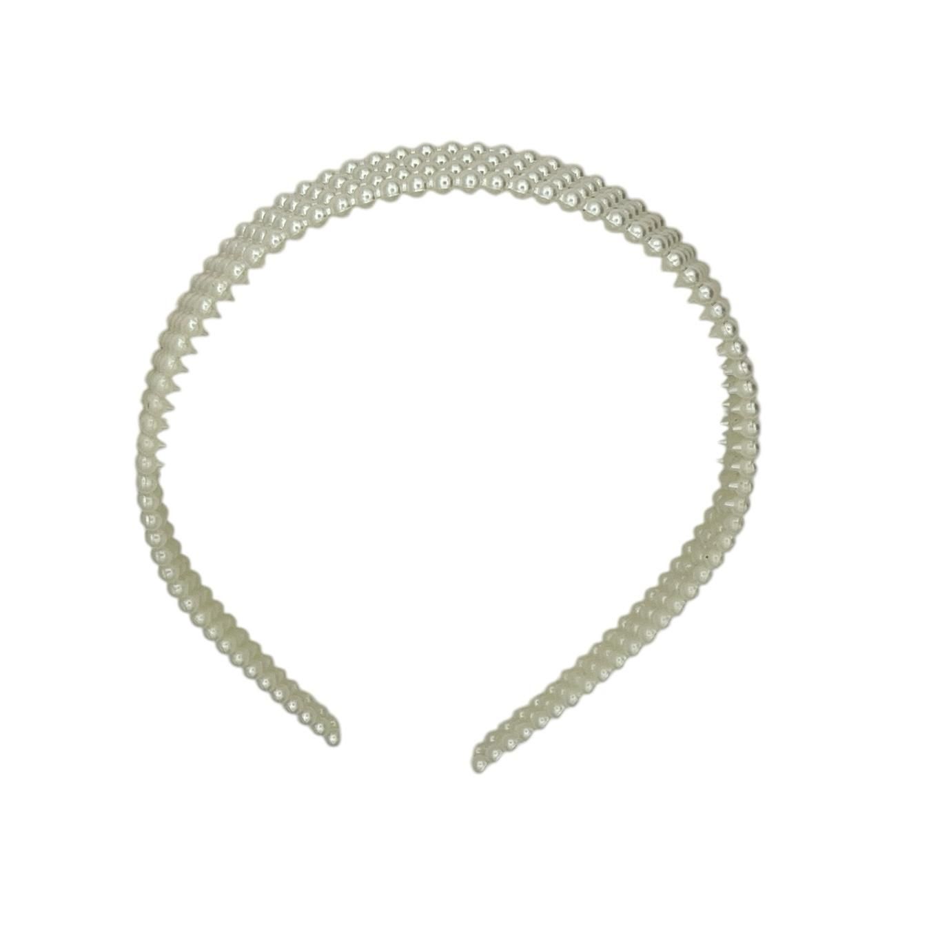 Diadeem - haarband - haaraccessoire - kinderen - volwassenen - parels - wit/parelmoer