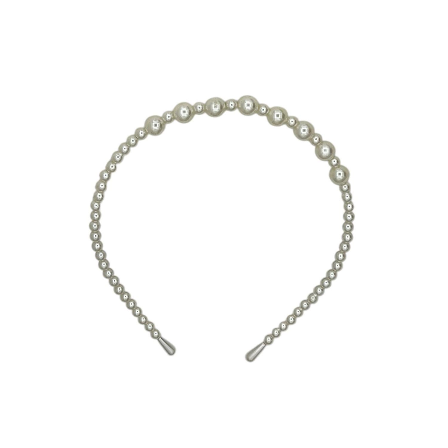 Diadeem - haarband - haaraccessoire - kinderen - volwassenen - parels - wit/parelmoer