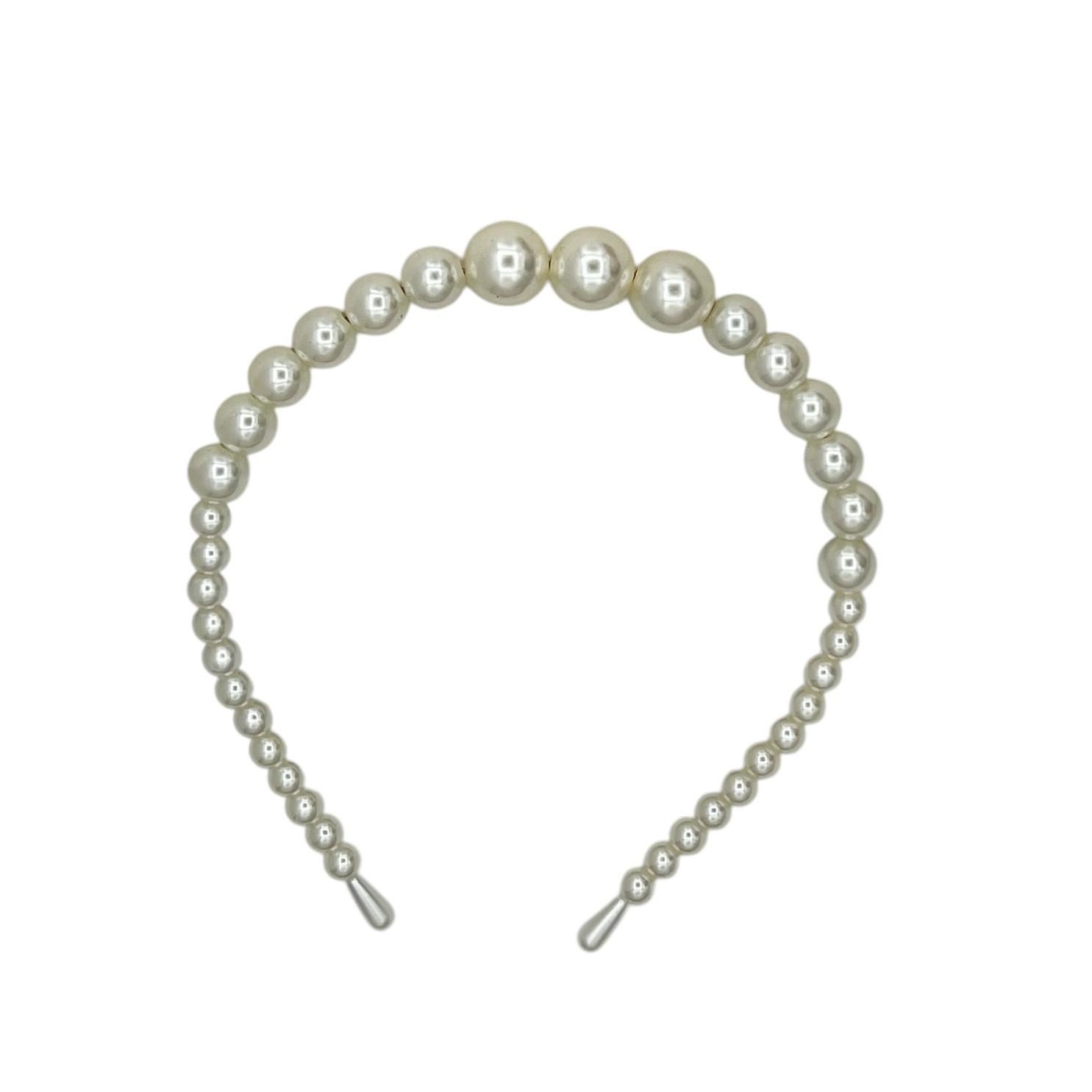 Diadeem - haarband - haaraccessoire - kinderen - volwassenen - parels - wit/parelmoer