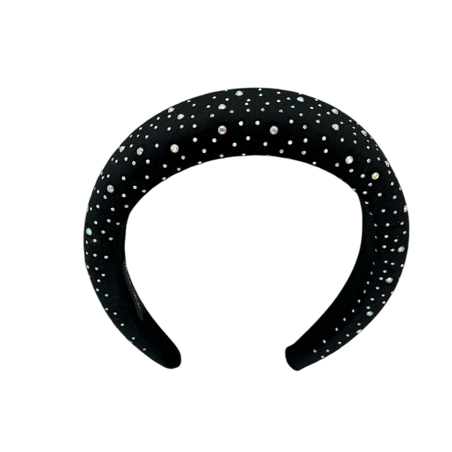 Diadeem - haarband - stof -  haaraccessoire - kinderen - volwassenen - strass - zwart - glimmende steentjes - diamantjes
