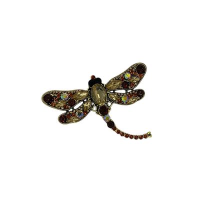 Broche - speld voor jas, sjaal of kleding - pin - mode - vrouwen - meisjes - libelle - bruin