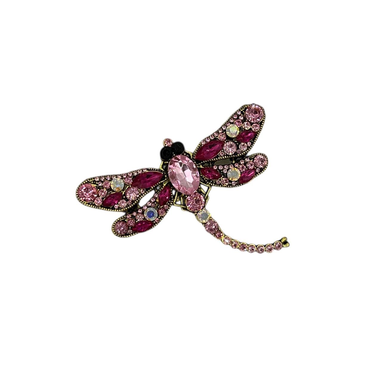 Broche - speld voor jas, sjaal of kleding - pin - mode - vrouwen - meisjes - libelle - roze