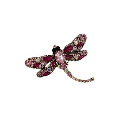 Broche - speld voor jas, sjaal of kleding - pin - mode - vrouwen - meisjes - libelle - roze