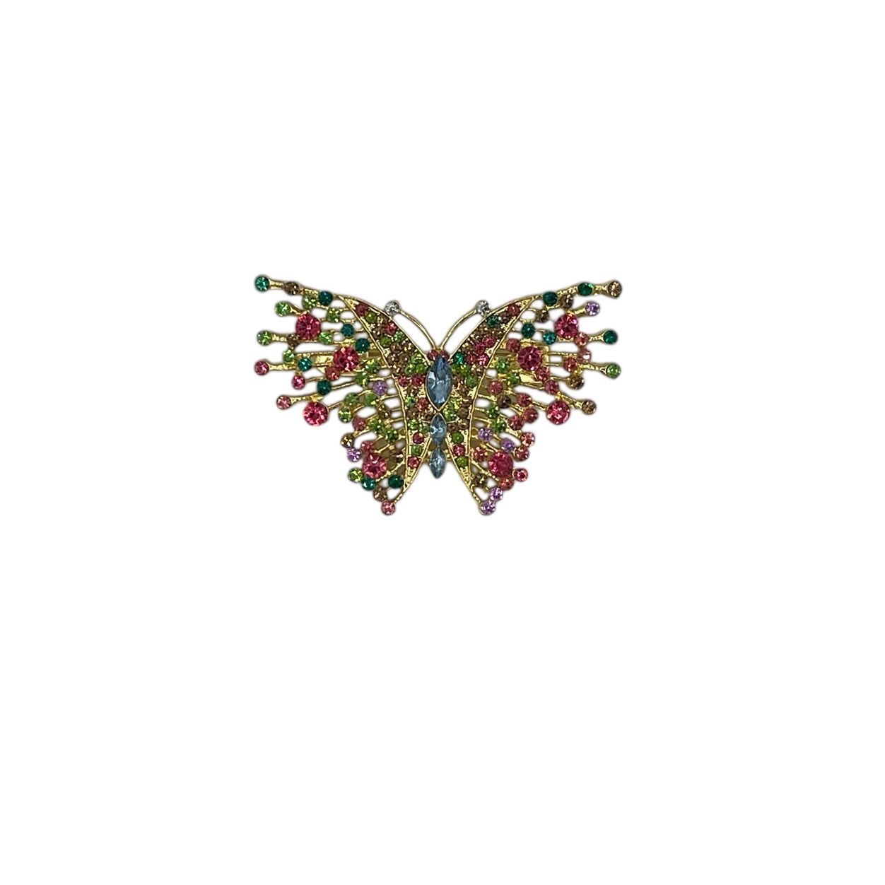 Broche - speld voor jas, sjaal of kleding - pin - mode - vrouwen - meisjes - vlinder - veelkleurig