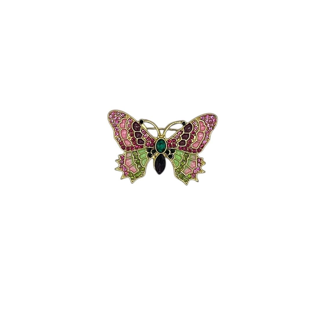 Broche - speld voor jas, sjaal of kleding - pin - mode - vrouwen - meisjes - vlinder - veelkleurig
