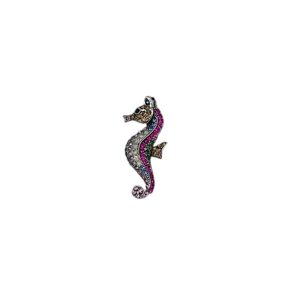 Broche - speld voor jas, sjaal of kleding - pin - mode - vrouwen - meisjes - zeepaard - veelkleurig