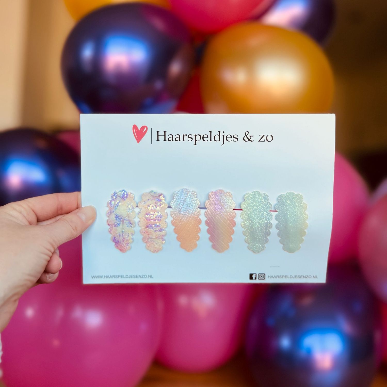 Haarspeldje Liz - golvend - setje - regenboog - 4 cm speldjes