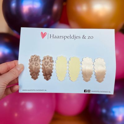 Haarspeldje Liz - golvend - setje - geel - goud - 5 cm speldjes
