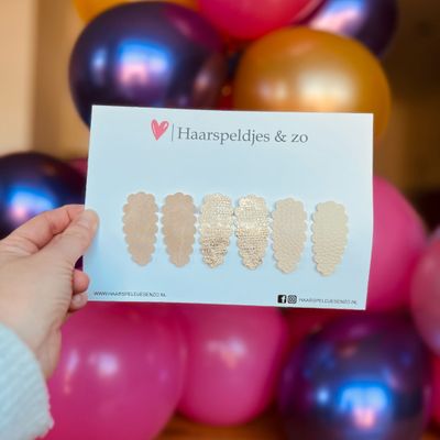 Haarspeldje Liz - golvend - setje - beige - 5 cm speldjes