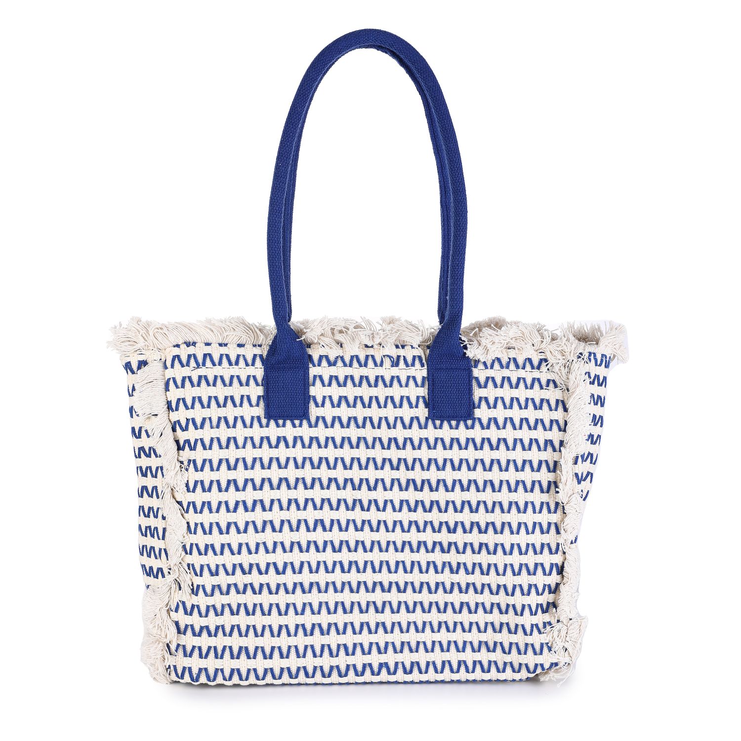 Luxe strandtas  - dubbel hengsel - blauw - cobalt