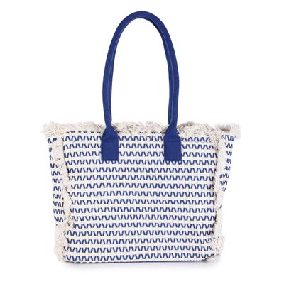 Luxe strandtas  - dubbel hengsel - blauw - cobalt