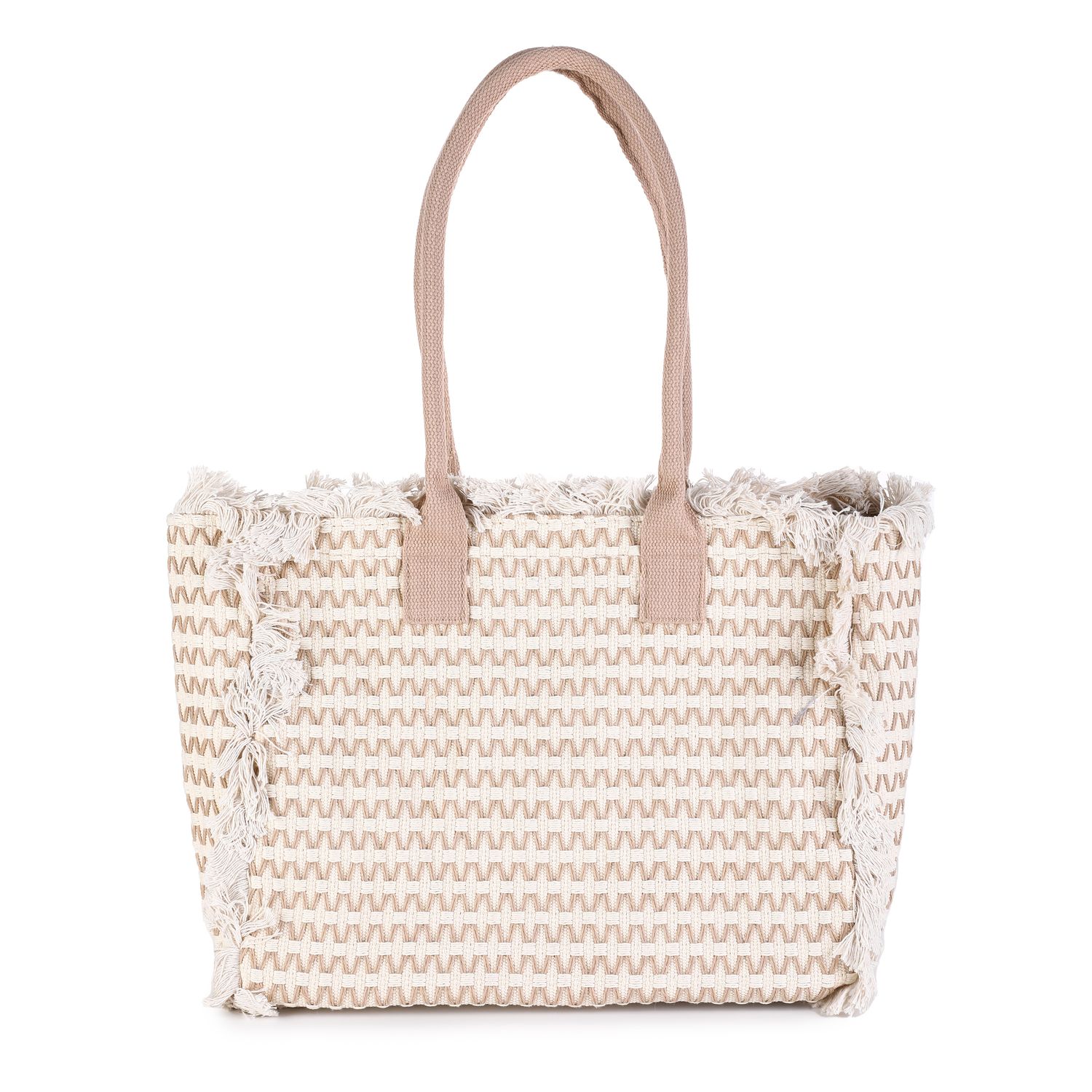 Luxe strandtas  - dubbel hengsel - khaki