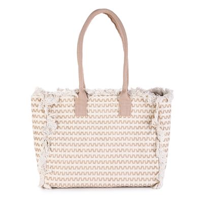 Luxe strandtas  - dubbel hengsel - khaki
