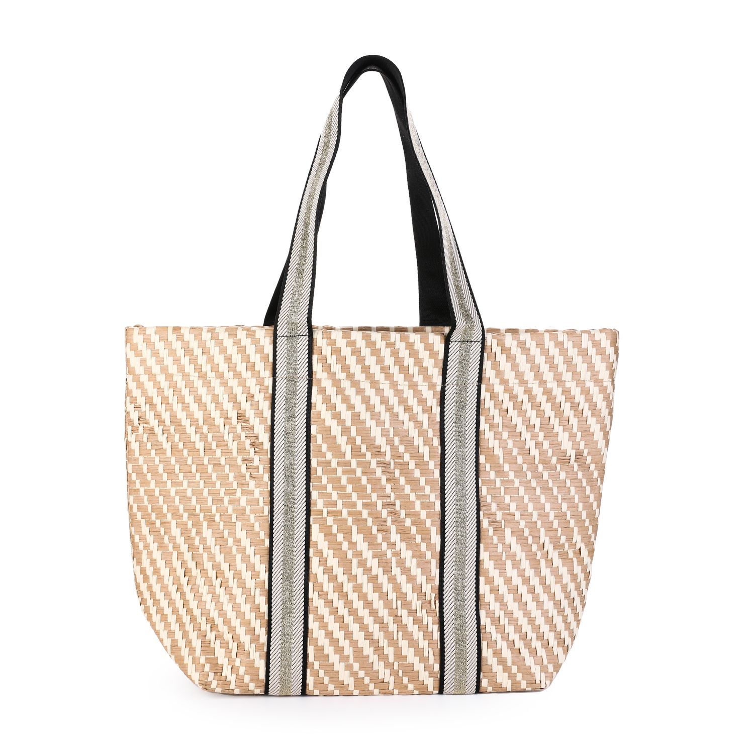 Strandtas  - dubbel hengsel - strandshopper - beachbag - khaki