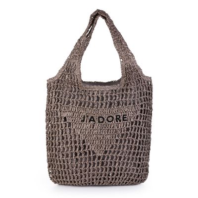Strandtas  - dubbel hengsel - strandshopper - beachbag - grijs