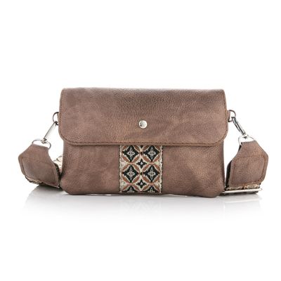 Schoudertas - tas van imitatieleer - bronze - bruin