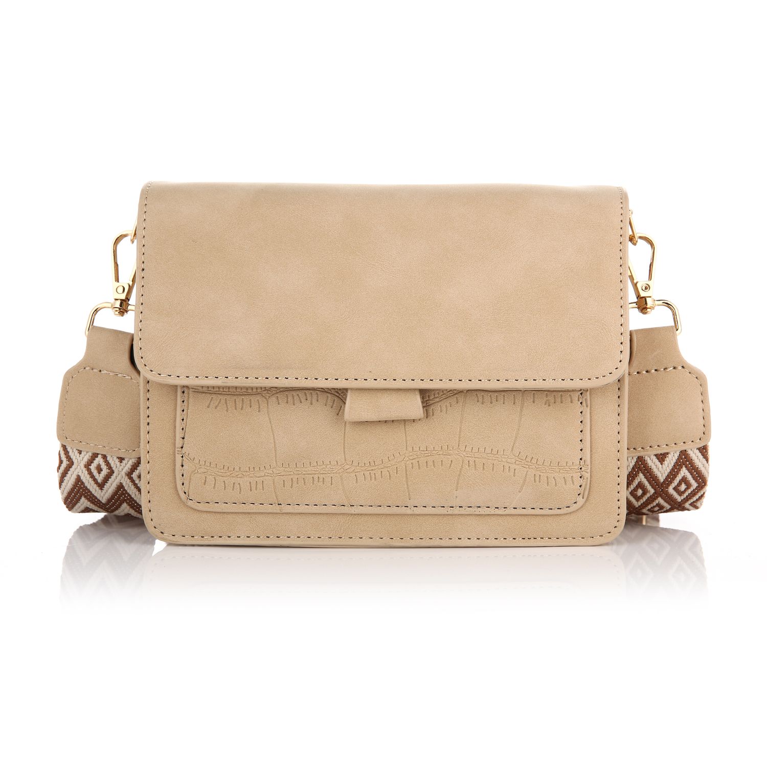 Schoudertas - tas van imitatieleer - beige