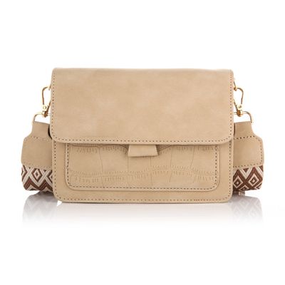 Schoudertas - tas van imitatieleer - beige