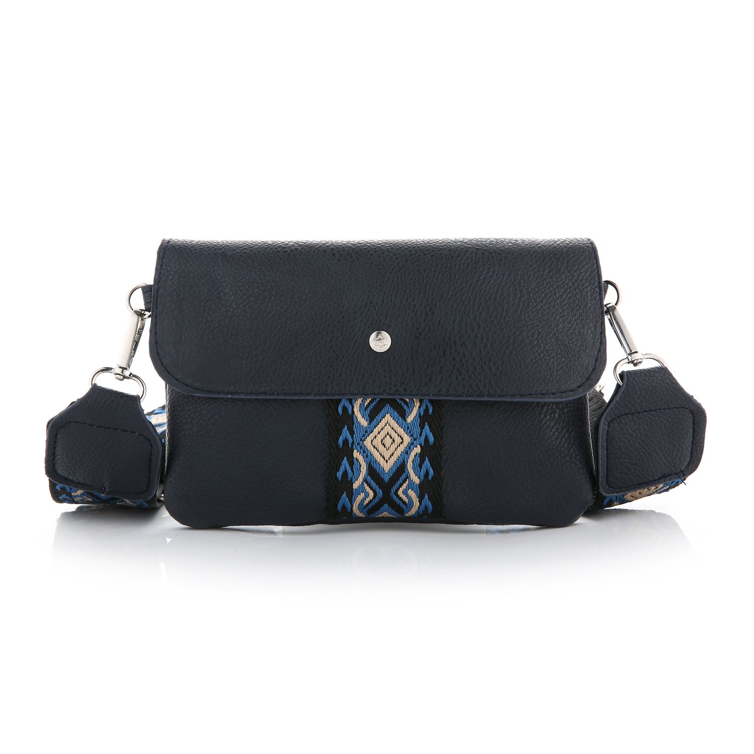 Schoudertas - tas van imitatieleer - navy - blauw