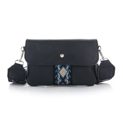 Schoudertas - tas van imitatieleer - navy - blauw