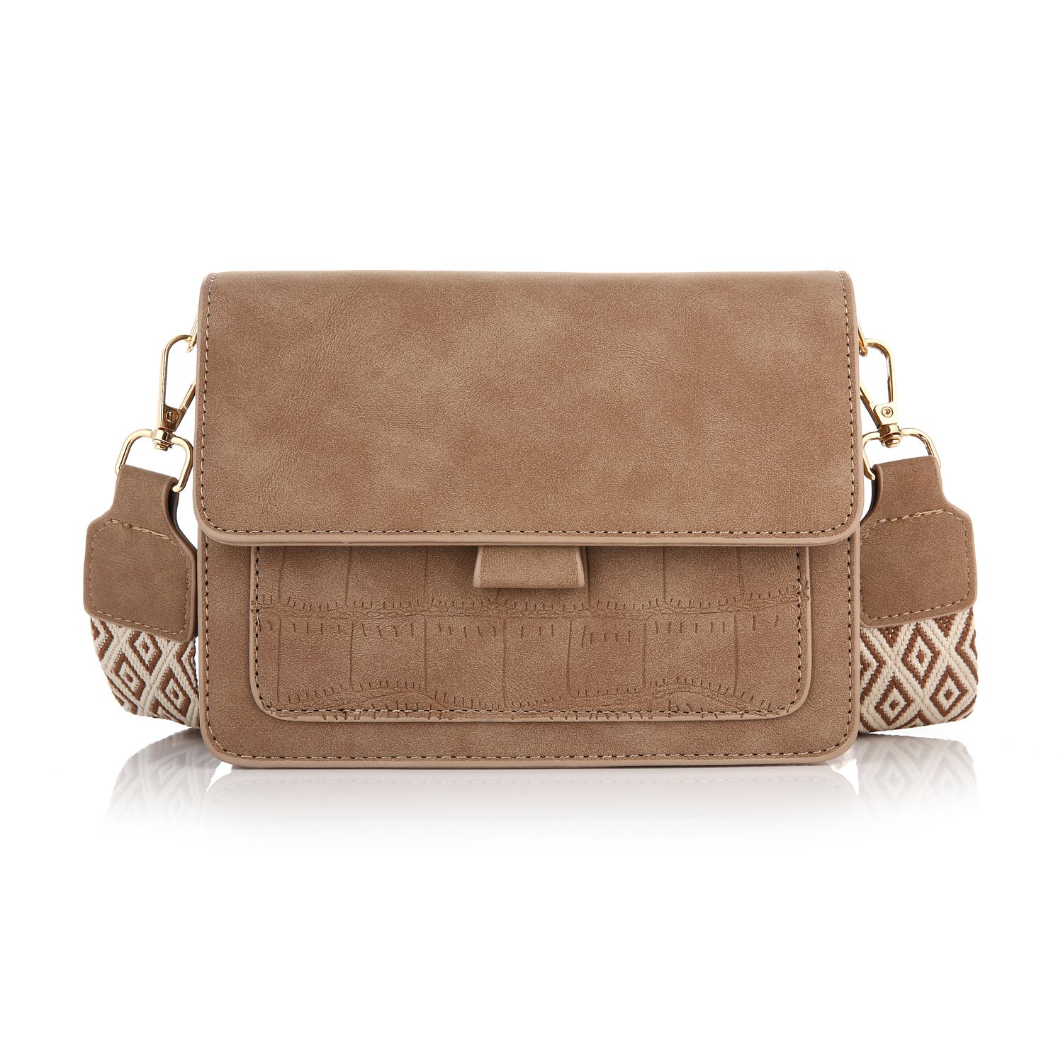 Schoudertas - tas van imitatieleer - taupe
