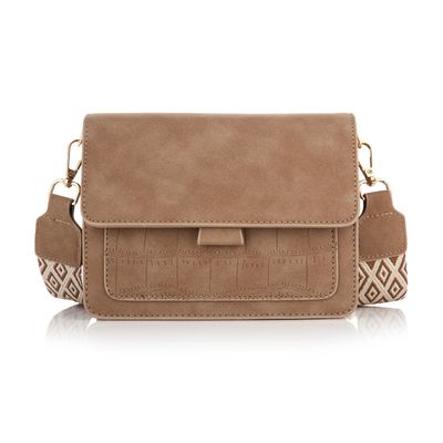 Schoudertas - tas van imitatieleer - taupe