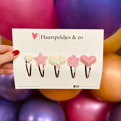 Try-out mix - mix van verschillende speldjes - bloemetjes - 5 cm speldjes - kerst - feestdagen - glitters - glimmend - beige/roze