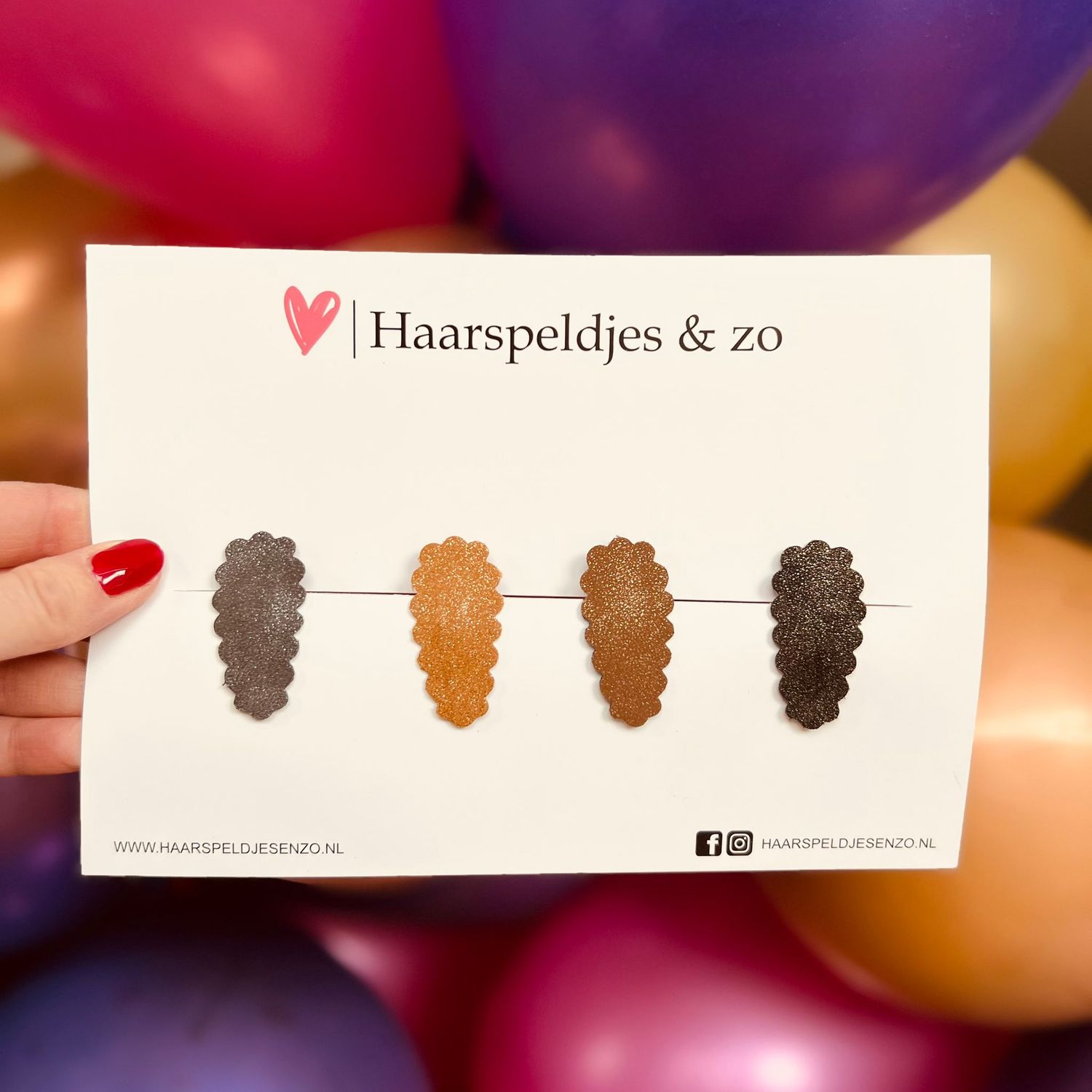 Haarspeldjes Liz glitters - klikklak - kerst - feestdagen - glimmend - 4 cm speldjes - goud/zwart