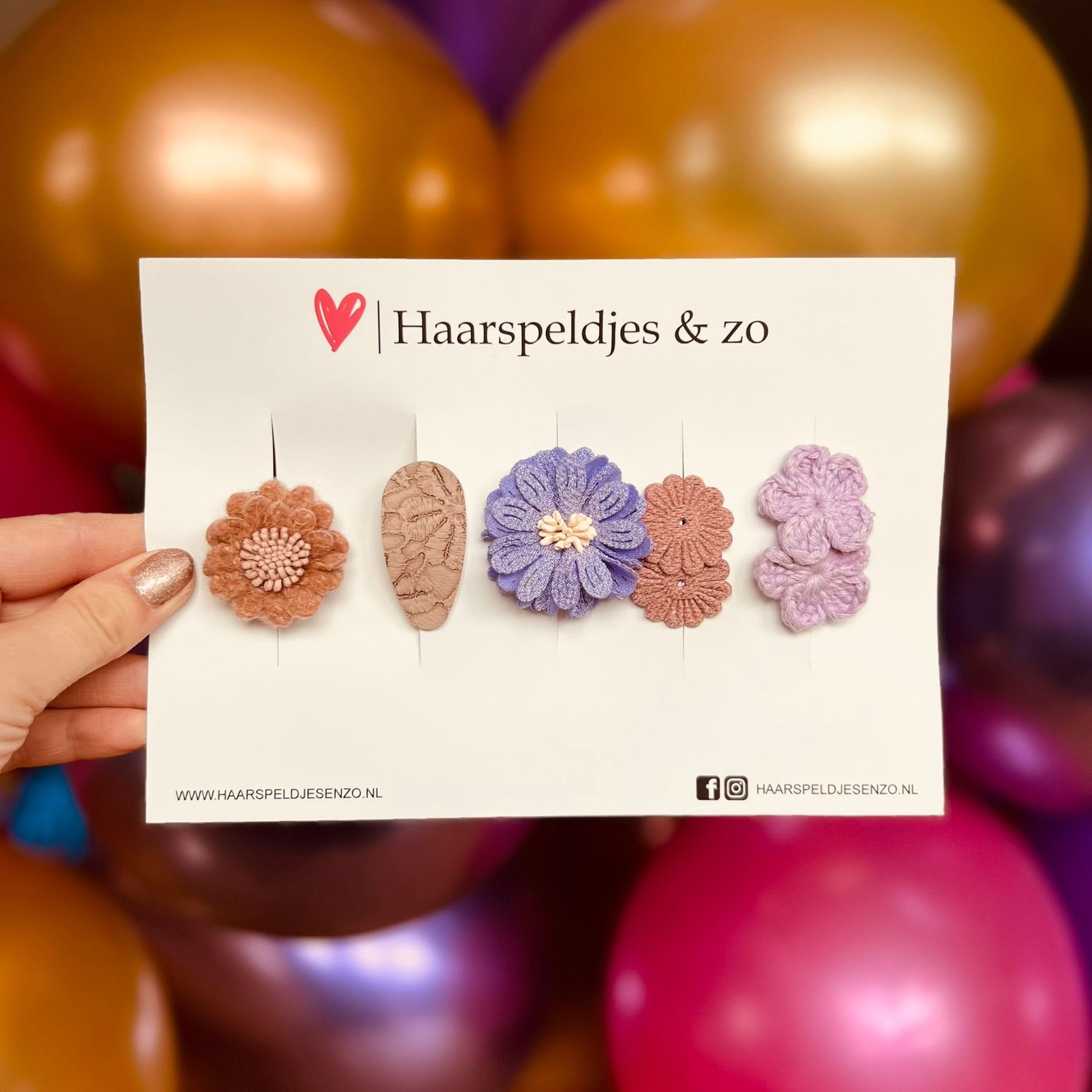 Haarspeldje antislip - baby&#39;s - kinderen - meisjes - mix - sterretjes - hartjes - bloemetjes - roze/paars