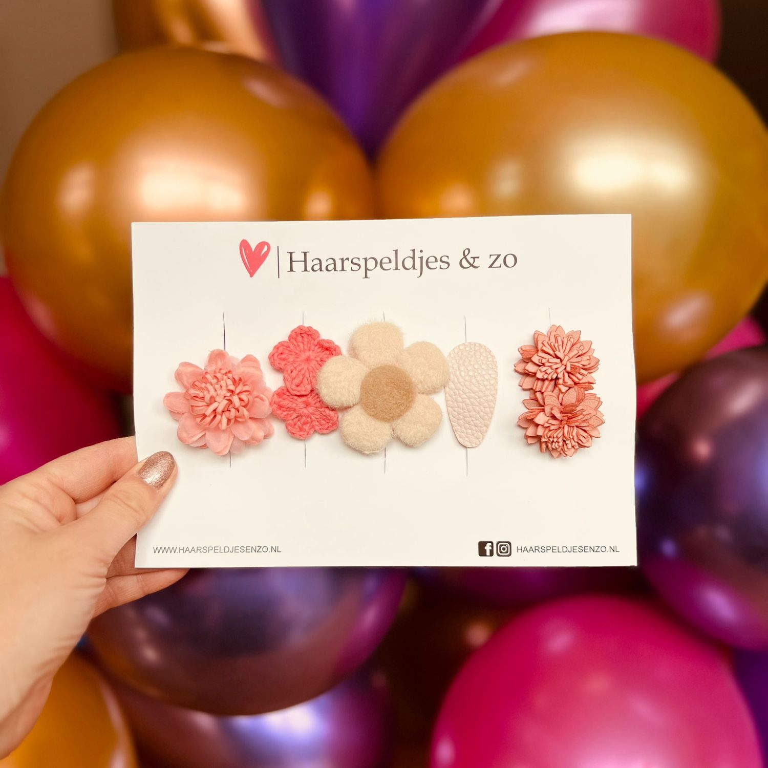 Haarspeldje antislip - baby&#39;s - kinderen - meisjes - mix - sterretjes - hartjes - bloemetjes - roze
