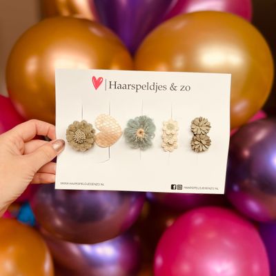 Haarspeldje antislip - baby&#39;s - kinderen - meisjes - mix - sterretjes - hartjes - bloemetjes - groen