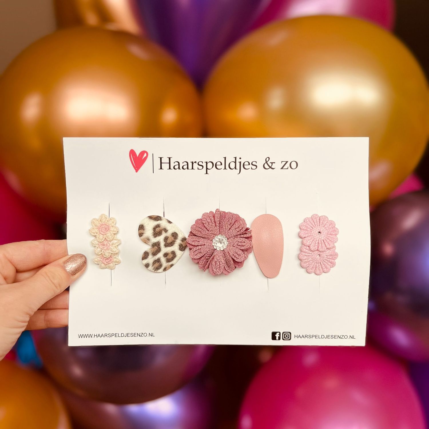 Haarspeldje antislip - baby&#39;s - kinderen - meisjes - mix - sterretjes - hartjes - bloemetjes - roze