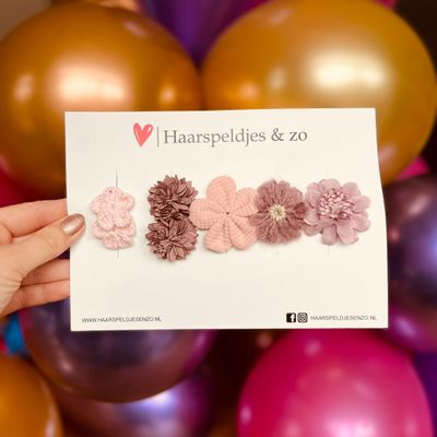 Haarspeldje antislip - baby&#39;s - kinderen - meisjes - mix - sterretjes - hartjes - bloemetjes - roze/paars